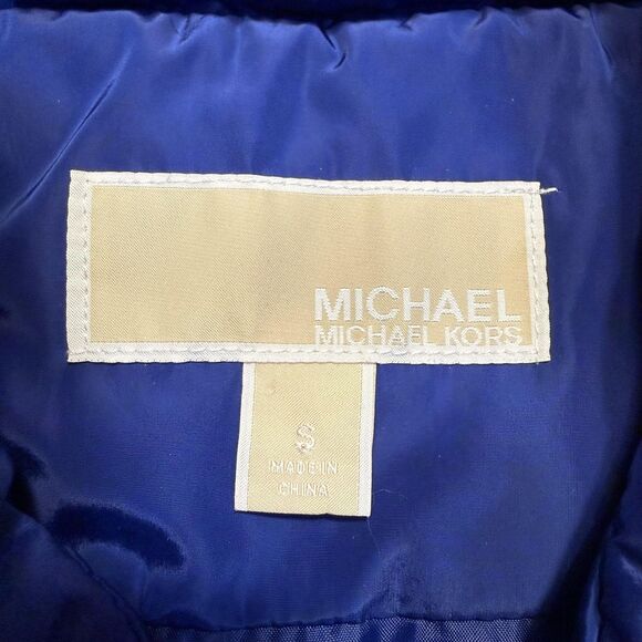 Michael Michael Kors Vest Womens Small Blue Puffer Quilted Zip Sleeveless - Picture 4 of 9